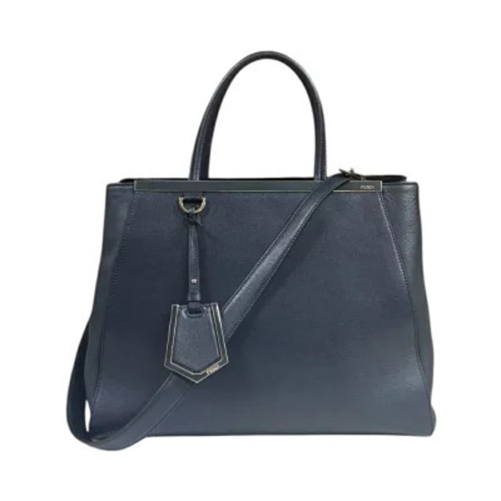 Fendi Toujours Shoulder Bag Leather Navy Blue